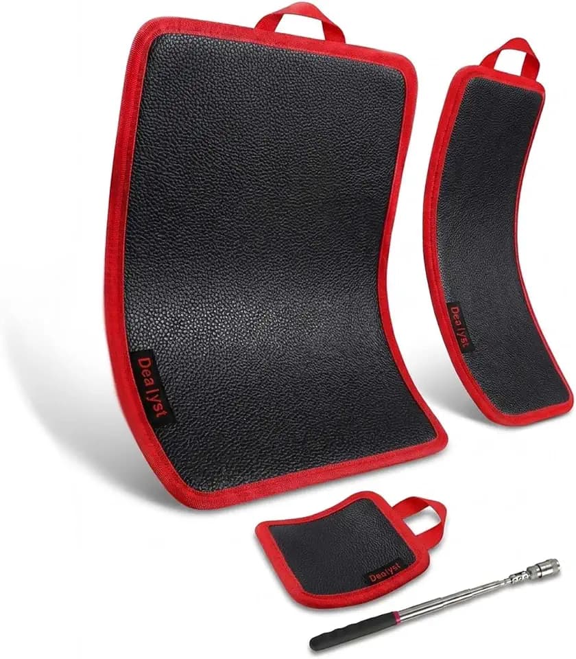 3PCS Flexible Magnetic Tool Mat, Non-Slip PVC Magnetic Tray and Tool Holder, Screws and Auto Repair Tools, Essential Organizer for Garage & Workshop (3PCS Blackish-red)