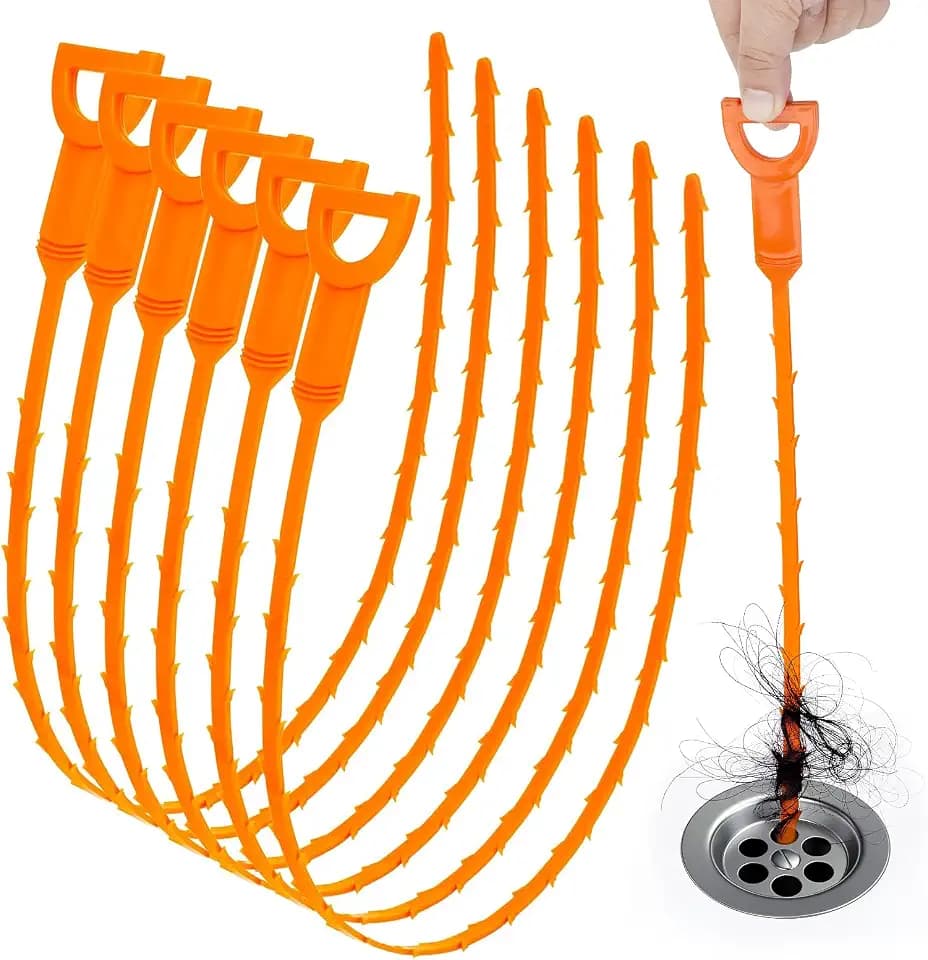 Drain Snake Clog Remover - 6 Pack 25 Inch Flexible Tool for Hair Clogs