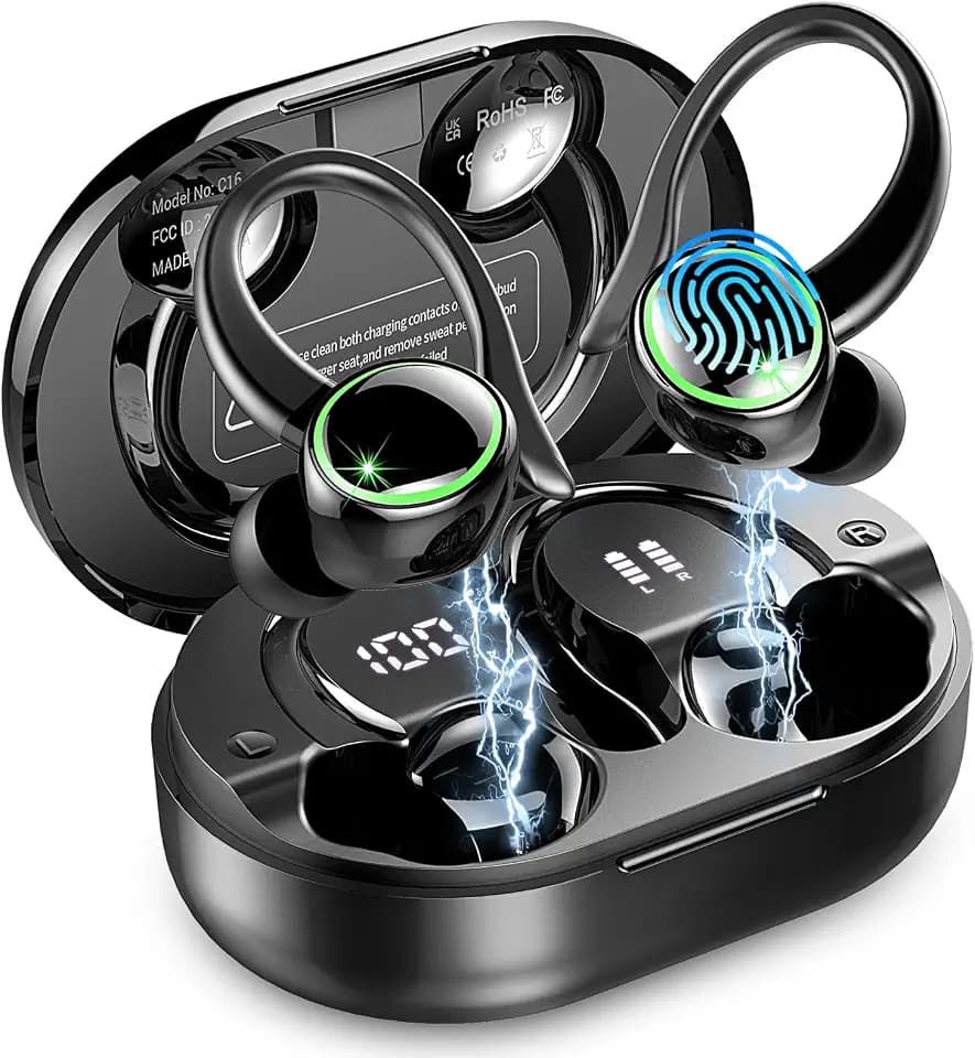 Rolosar 2026 Bluetooth Kopfhörer, Kopfhörer Kabellos Bluetooth 5.4 Sport tiefer Bass,