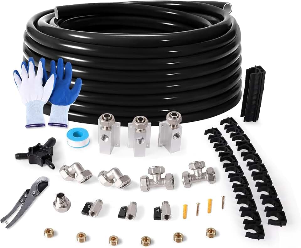 Shop Air Line Kit 3/4" × 100'&200'&300' HDPE-Aluminum-HDPE Air Tubing, Compressed Air Line Kit for Air Compressor Accessories, Leak Proof& Easy to Install Air Compressor Kit