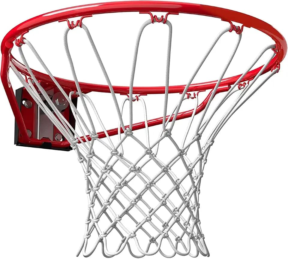 Spalding Regulation Size 18" Steel Basketball Rim with Net Included | Choose from Fixed or Breakaway | Replacement Rim for Indoor or Outdoor Hoop