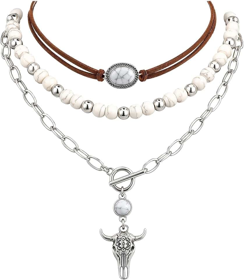 Western Layered Choker Necklaces for Women
