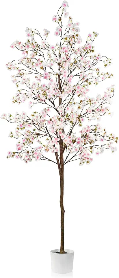 Caxchiling Artificial Pink Cherry Blossom Tree 6FT, Faux Tree Indoor