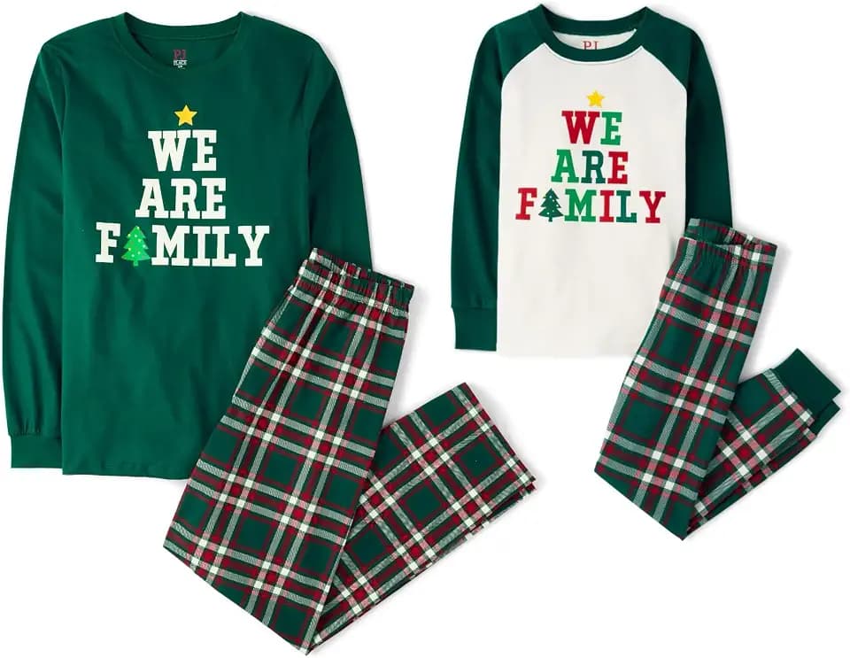 The Children's Place Family Matching Holiday Long Sleeve Pajama Sets, Cotton