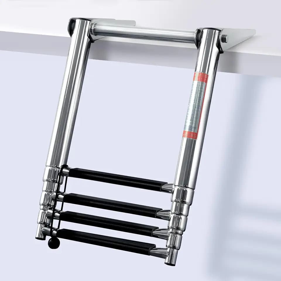 Boat Ladder for Pontoon,Telescoping Boarding Ladder for Outboards