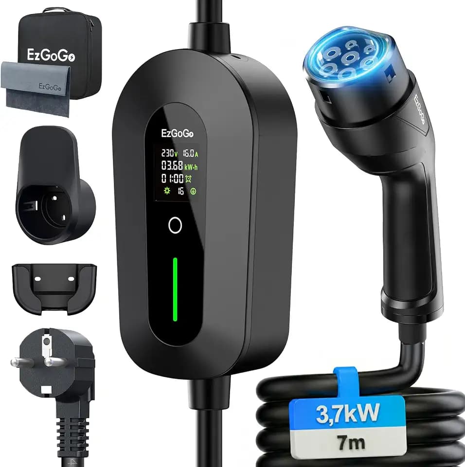 EzGoGo Typ 2 Ladekabel Schuko 3,7kW 7m, 6-16A, EV Ladegerät