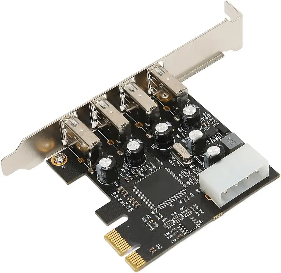 PCIE zu USB 2.0 Erweiterungskarte, 4 Ports PCI Express Interner USB 2.0 Hub Controller, PCI Express Extender Adapterkarte für Desktop für 10/8/7, Linux, OS X