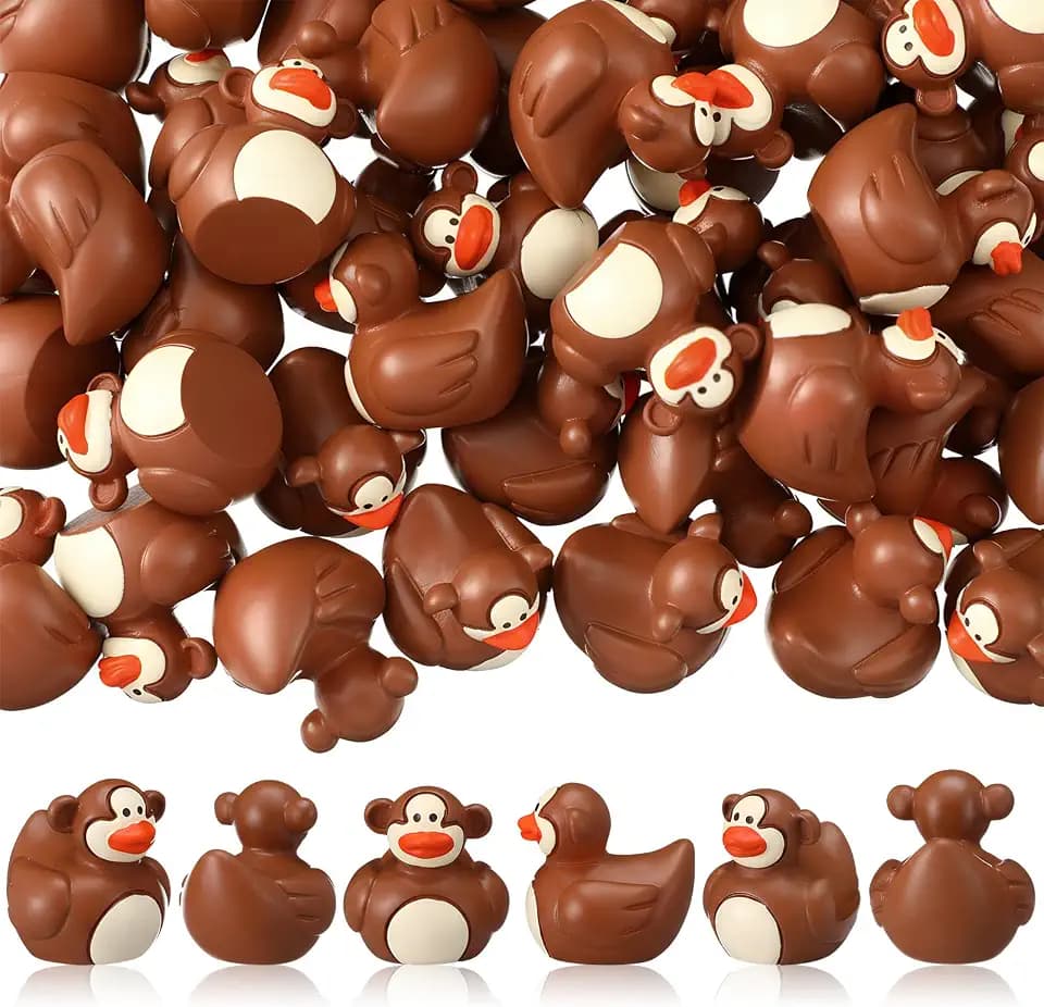 Soulchen 50 Pcs Mini Monkey Ducks Bulk Resin Tiny Duck Figurines