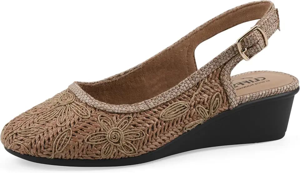 Cliffs by White Mountain Women's Cushioned Boris Slingback Wedge