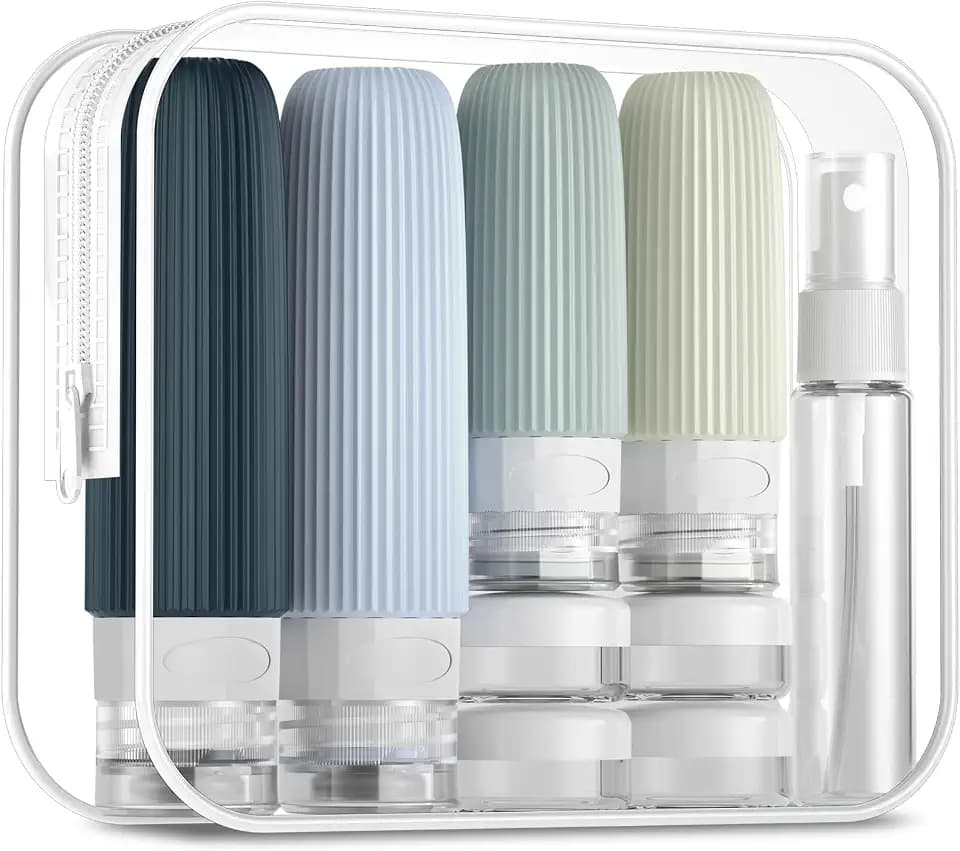 Mrsdry 16 Pack Travel Bottles Set, TSA Approved Leak Proof Silicone Squeezable Containers for Toiletries, Refillable Travel Accessories for Conditioner, Shampoo, Lotion & Body Wash Accessories