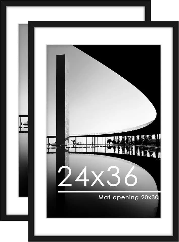 PEALSN 24x36 Poster Frame Set of 2 for Wall Mounting Display, Black