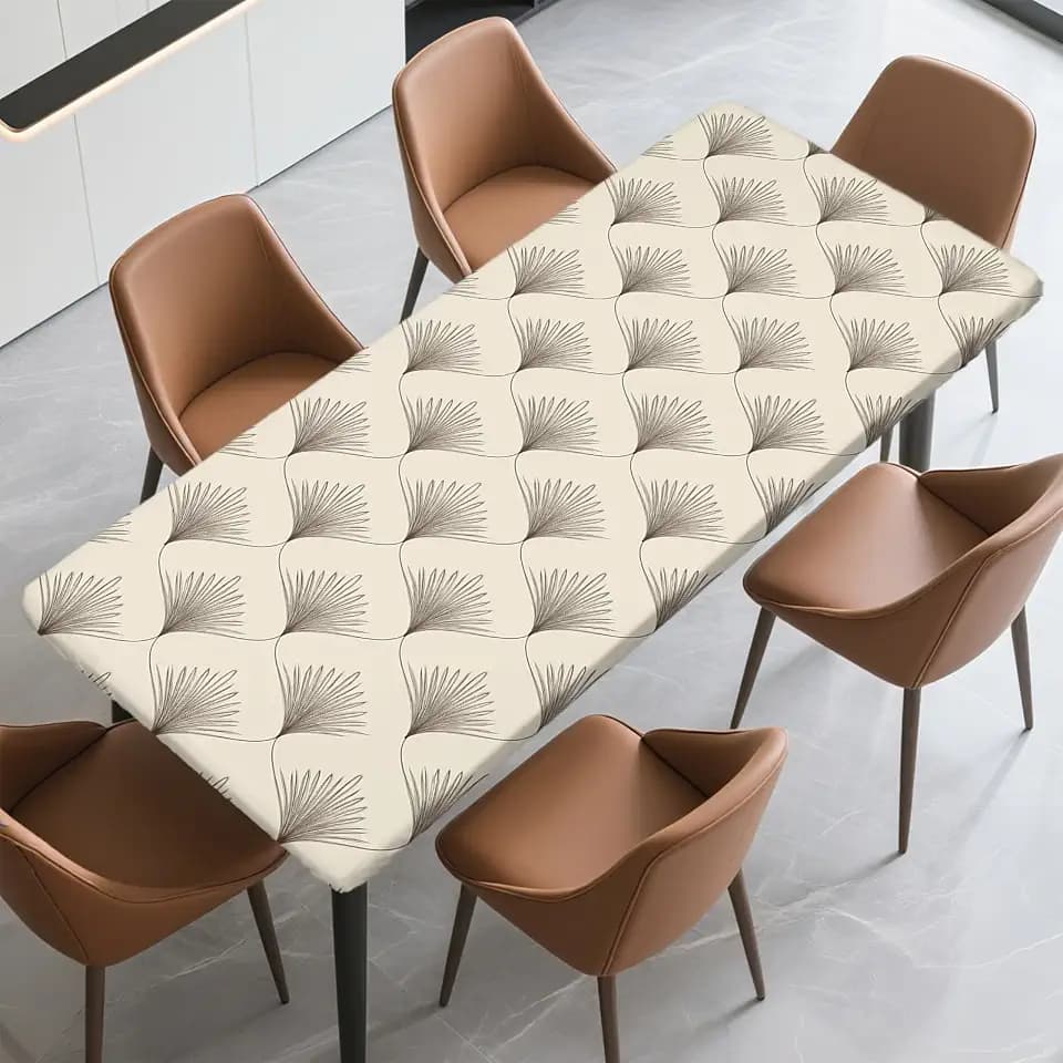 Rectangle Fitted Table Cover with Elastic Edge Fits 6 Foot Tables