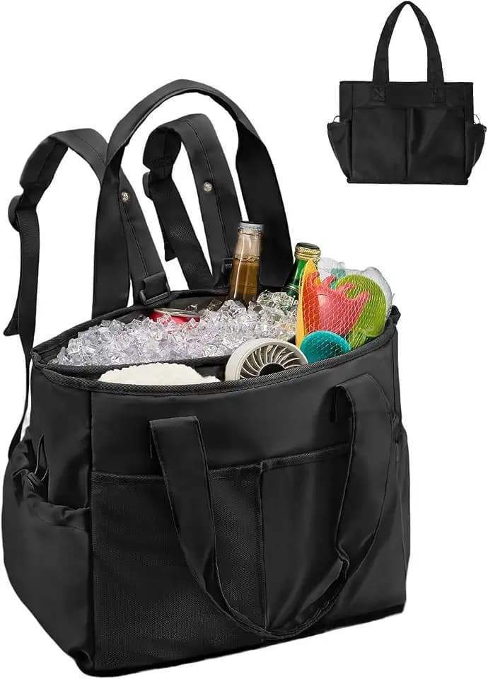 Odoland 2-in-1 Beach Cooler Bag-24 Can + 13L Dry Storage 12H Insulated
