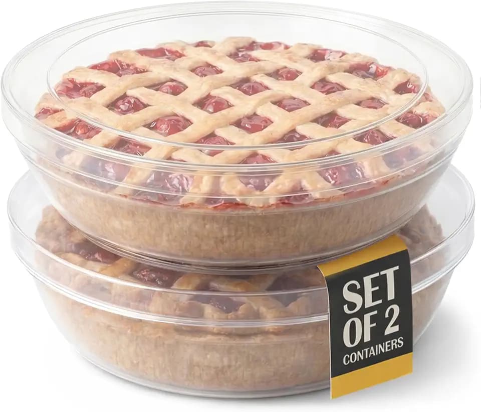 2 Pack Pie Carrier with Airtight Lid - Transport Pie Container, Storage