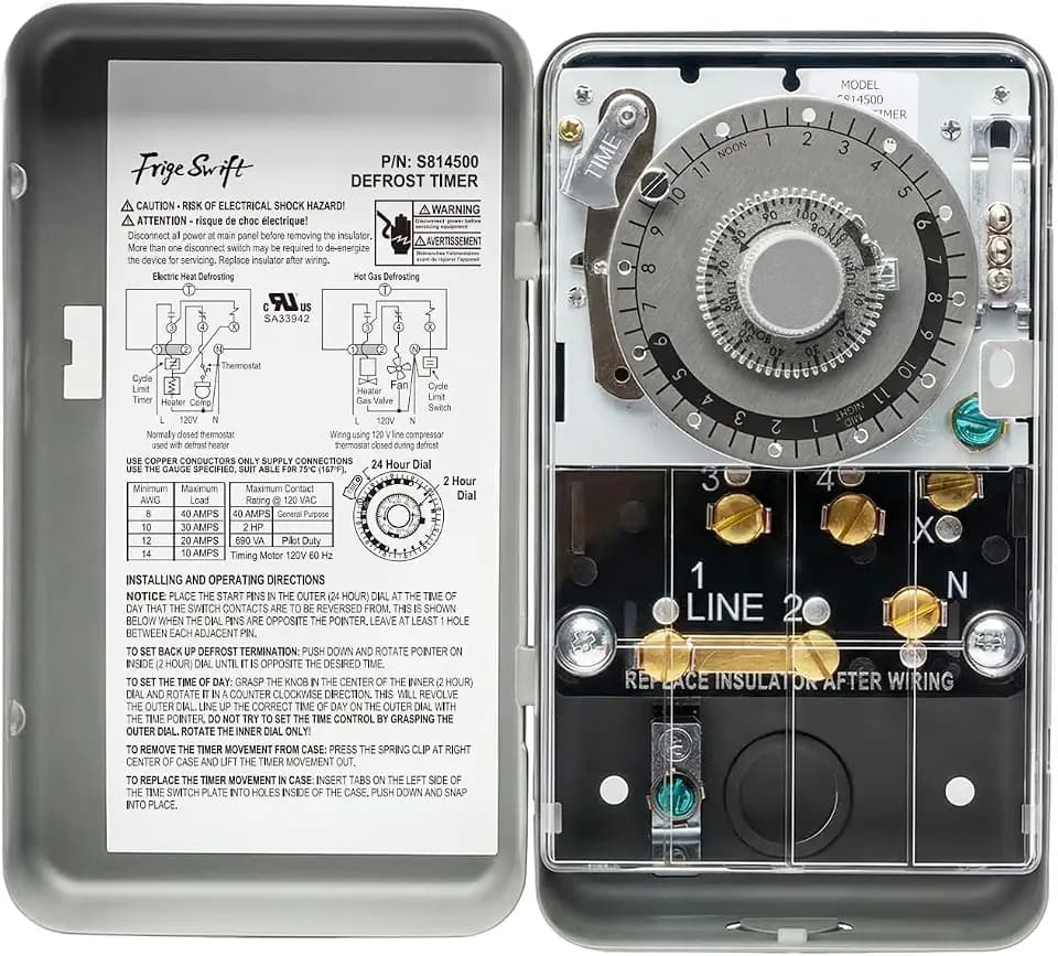 S8145-00 Commercial Refrigeration Defrost Control Timer 40A 2HP 120VAC 60Hz