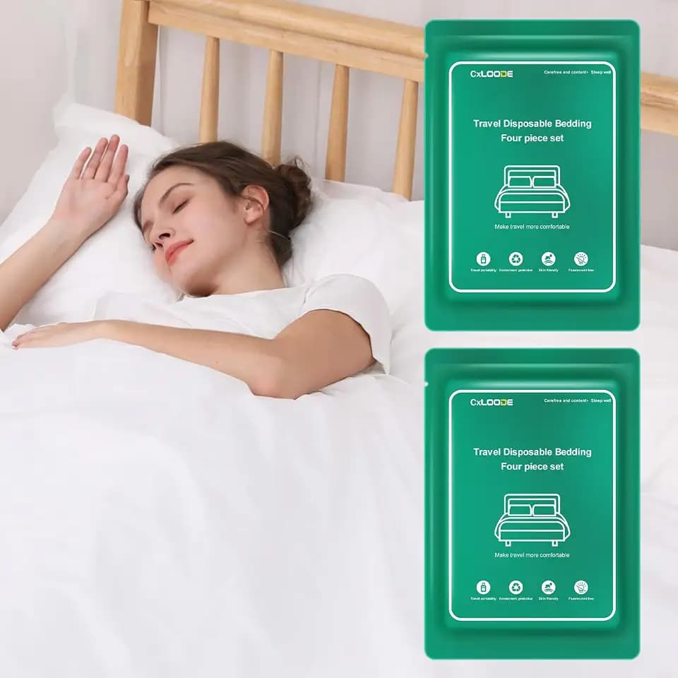 2 Pack Disposable Bed Sheet King Size for Travel Disposable Sheet for Hotel