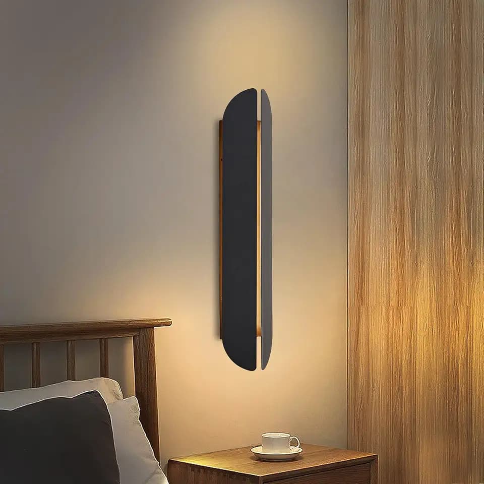 Modern Wall Sconce Indoor, 24" LED Wall Lighting Dimmable, Black Wall Lights for Living Room Bedroom Hallway Entryway Corridor, 3000K