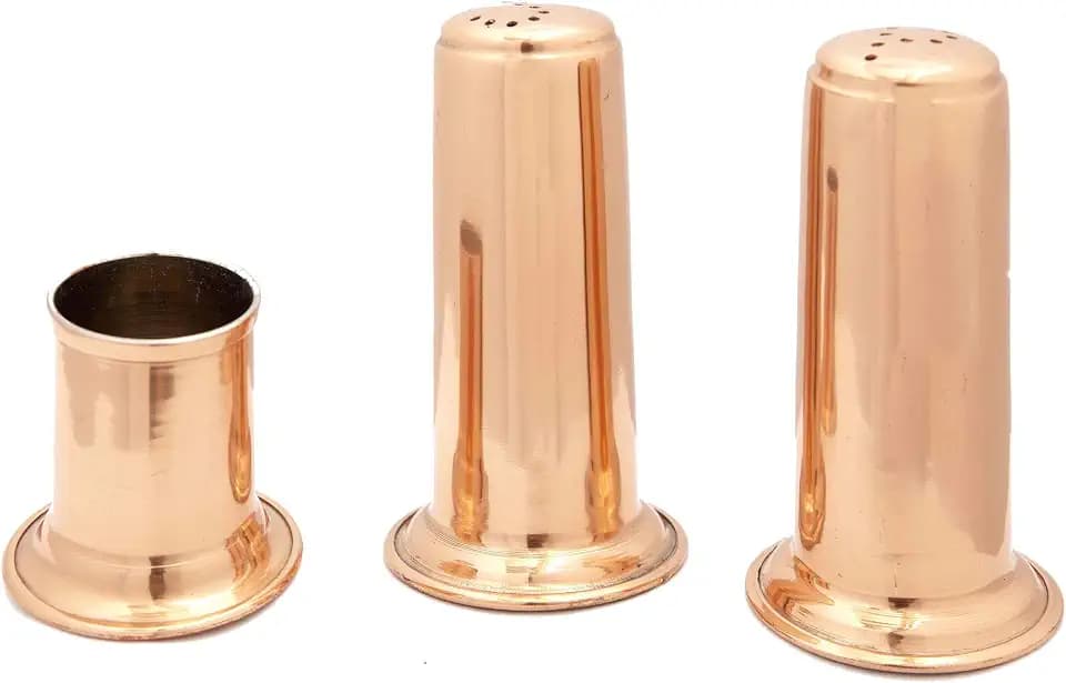 Old Dutch 937 Solid Salt and Pepper Set, 2", Copper