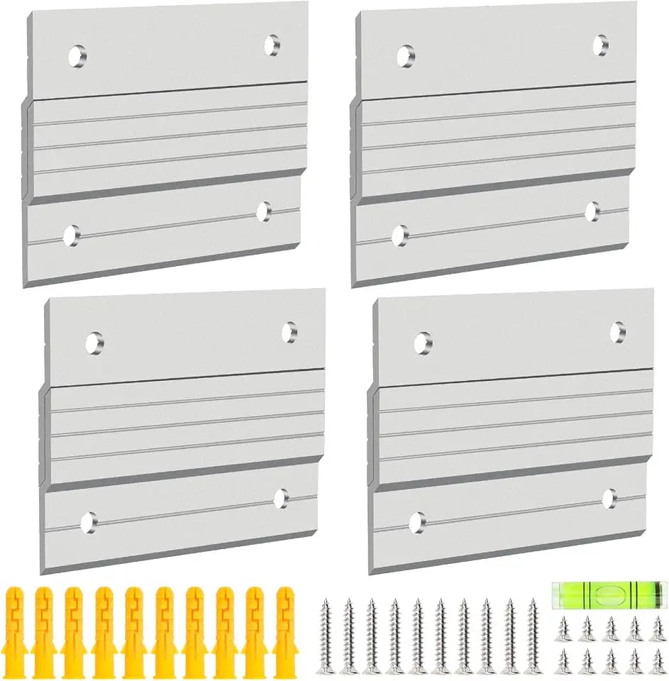 Luxiv 4 Pairs French Cleat Picture Hangers, Z Brackets with Level(4 inches)