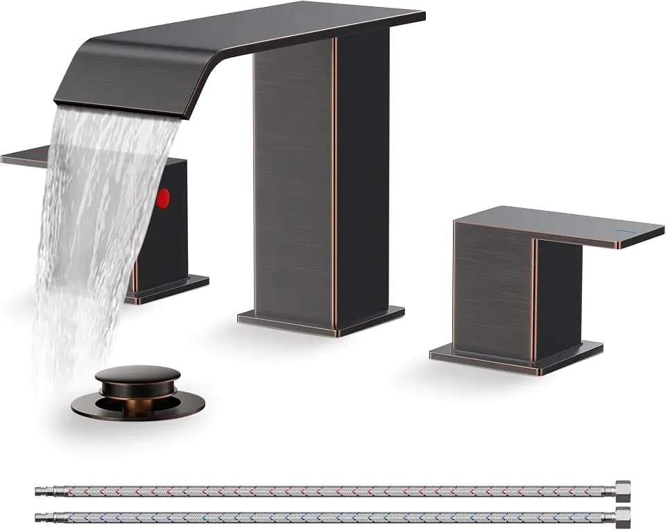 FORIOUS Bathroom Faucets 3 Hole 8 Inch Widespread Sink Oil Rubbed Bronze