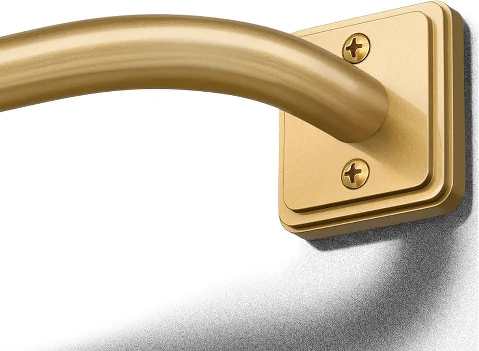 Lootkell Gold Wrap Around Curtain Rods for Windows 72-144 Inch Adjustable