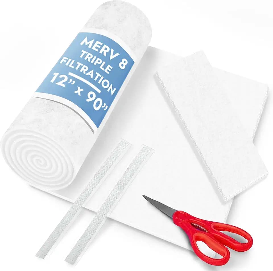 NORTHWEST ENTERPRISES MERV 8 Vent Filter Roll 12"x90", 50+ Filters