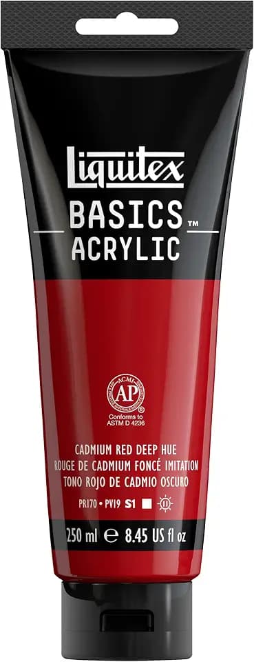 Liquitex BASICS Acrylic Paint, 8.5-oz Tube, Cadmium Red Deep Hue