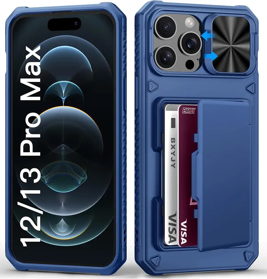 BXYJY for iPhone 12 Pro Max/13 Pro Max Case Wallet, Card Holder, Blue