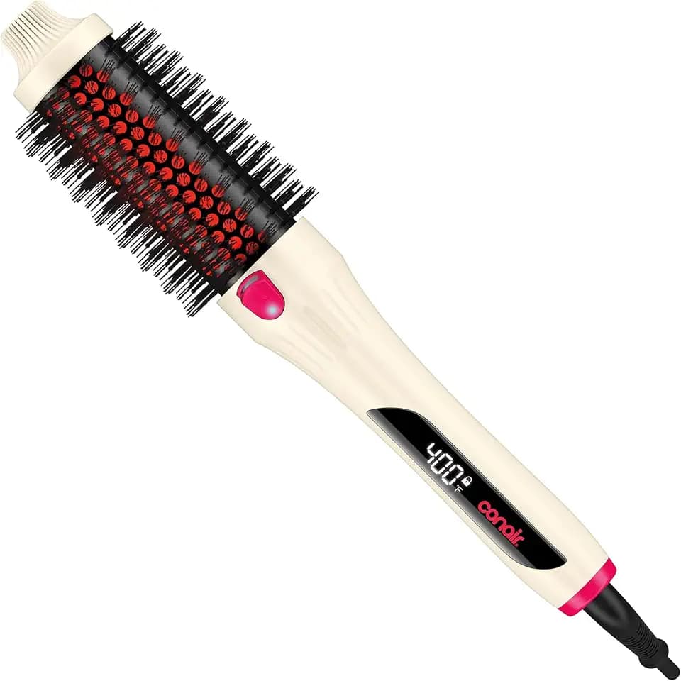 Conair InfinitiPRO Infrared Thermal Brush, Dry-Hair Styling, 1.5”, Cream