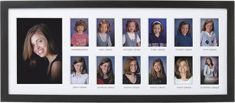 Pearhead School Years Graduation Frame, K-12 Photo Collage Photo Frame