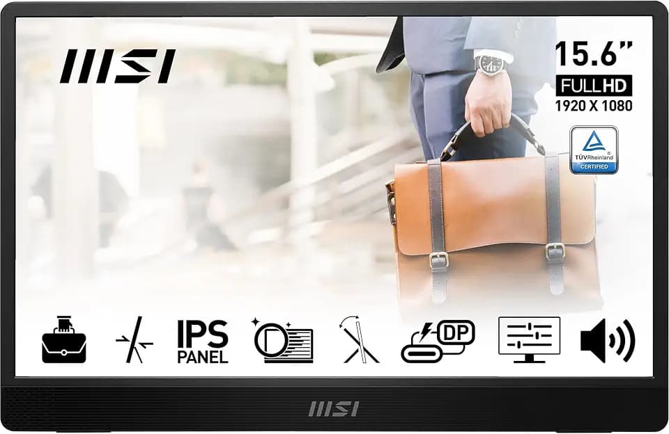Schermo Pc Gamer - Msi - Mp161 E2 - 15.6 - Pannello Ips - Fhd - 1 Ms - 60 Hz - UsB-C X2 + Mini Hdmi - Attacco Per Treppiede
