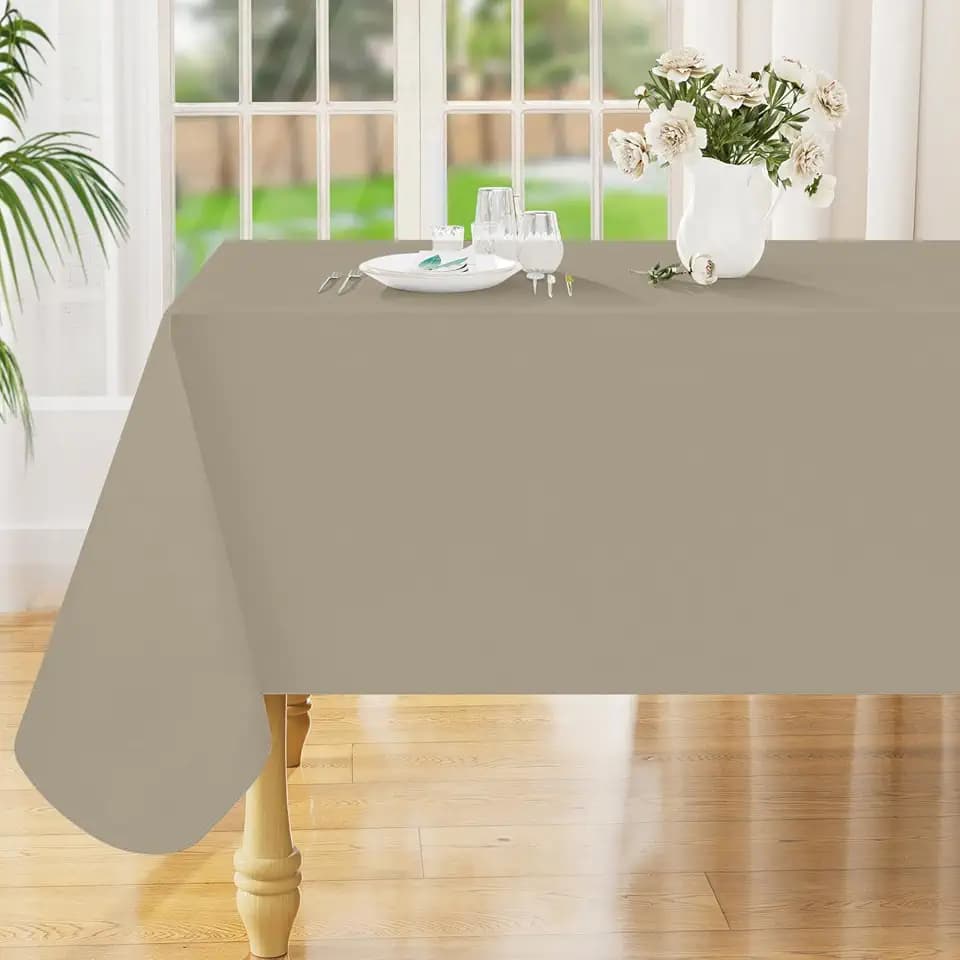 Smiry Round Table Cloth 60", Waterproof Wipeable Vinyl Tablecloth