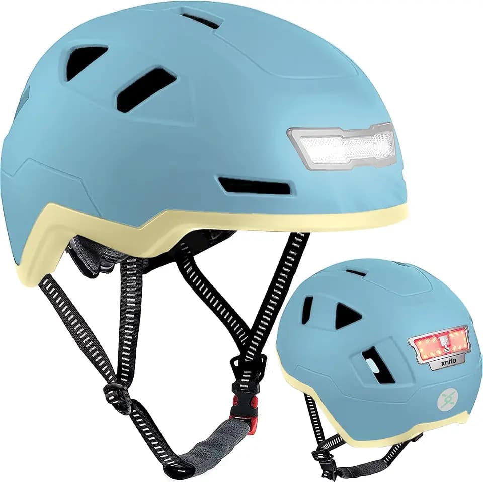 XNITO Bike Helmet with LED Lights - Urban Bicycle Helmet for Adults, Men & Women - CPSC & NTA-8776 Dual Certified - Class 3 E-Bikes, Scooters, Onewheel, Commuter, Mountain