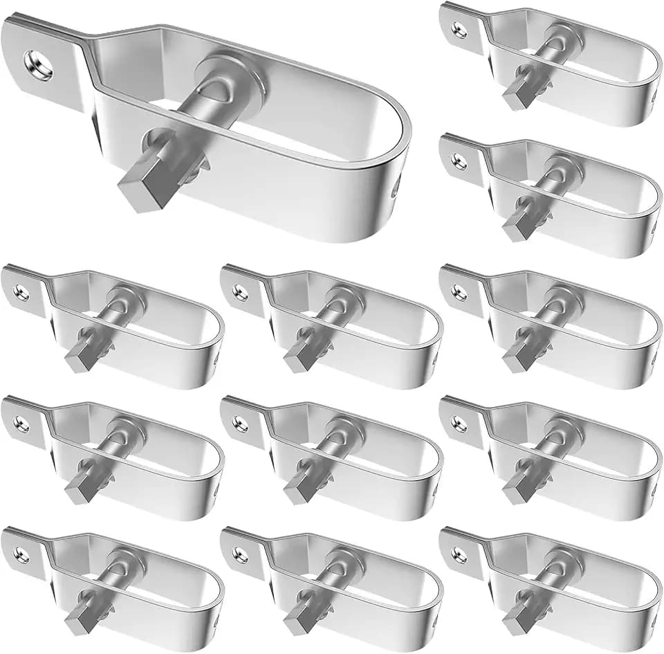 12Pcs Electric Fence Tightener, Heavy Duty Silver Galvanised Inline Wire Ratchet Tensioner for Tensioning Cable Farm, Fence, Home (100mm/4”)