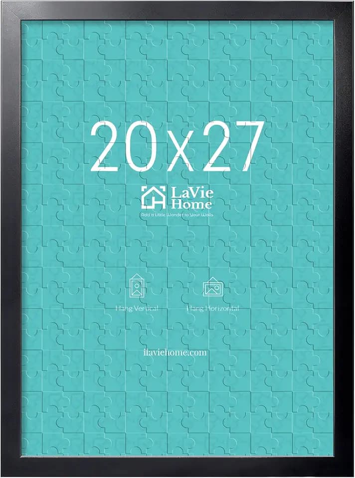 LaVie Home 20x27 Picture Frame Black, Puzzles Frame for Wall Decoration, Classic Black Minimalist Style Suitable for Decorating Houses, Offices, Hotels, Puzzles Posters Photos or Artwork(1 Pack)
