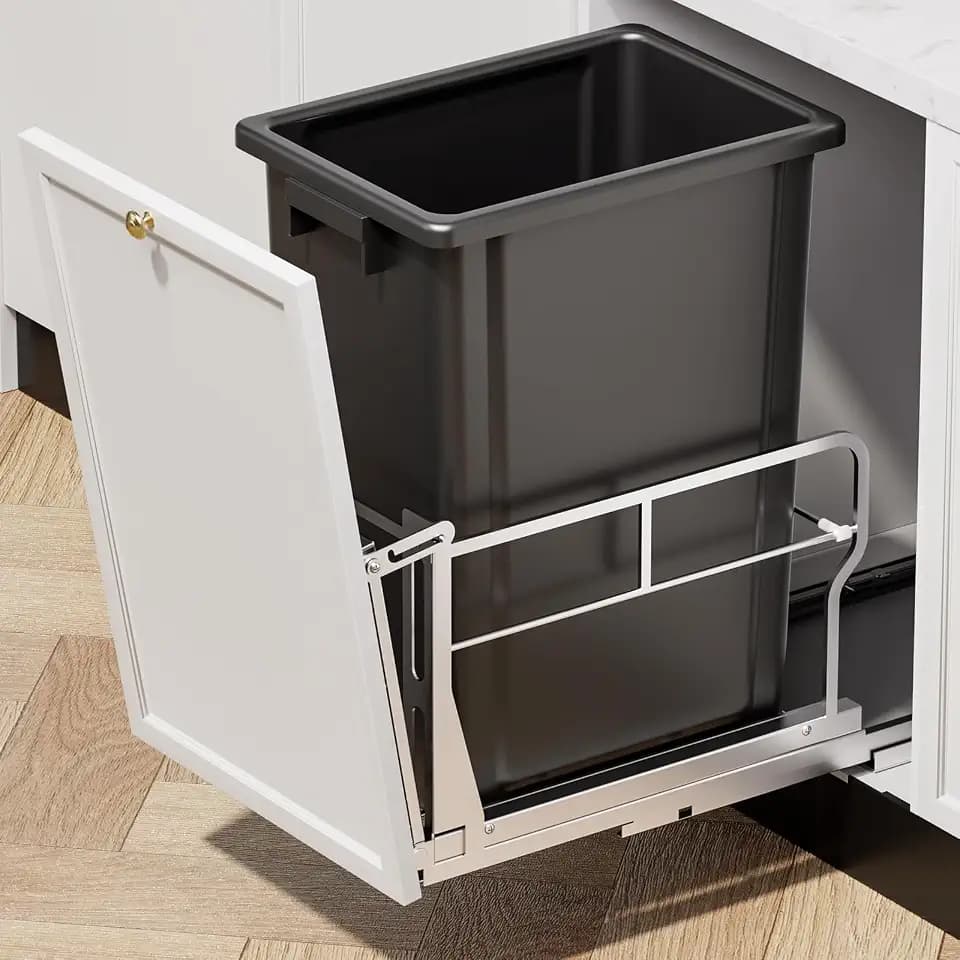 Insputer 10 Gal Pull Out Trash Can Under Cabinet with Tiltable 10°