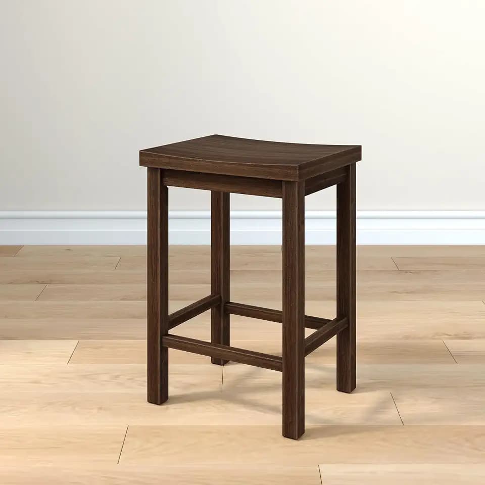 Grain & Grove Smith Bar Stool, Counter Height, Walnut