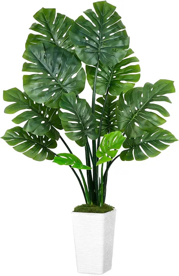 UPBUD 64'' Artificial Monstera Deliciosa Plant, Fake Swiss Cheese Tree