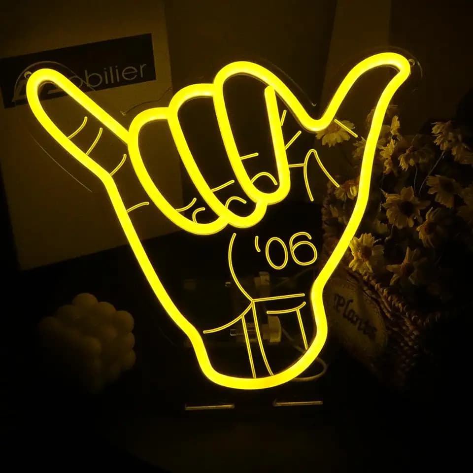 Tiabuy ΑΦΑ Fraternity Neon Signs 1906 Alpha Fraternity Neon Lights for Wall Decor, 1906 Phi Gold Alpha Hand LED Sign for Birthday Gfits, Party Decor, USB Power Paraphernalia Gifts
