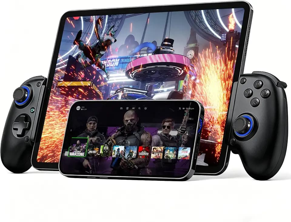 Joso Mobiler Cloud-Gaming-Controller für iPhone 16/15/14, iPad, Tablet, Android/PC/Switch/Gamepad-Joystick mit Turbo-Funktion, Streaming auf PS4/Xbox/PC, Hall-Effekt/Hall-Trigger, Schwarz