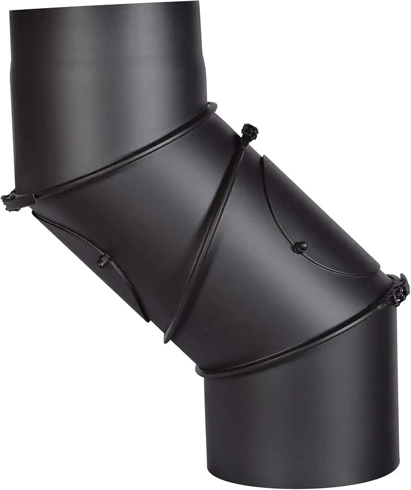 FIREFIX R200/UB Universal Rauchrohrbogen, passend für 2 mm starke Ofenrohre/Rauchrohre in 200 mm Durchmesser, für Kaminöfen und Feuerstellen