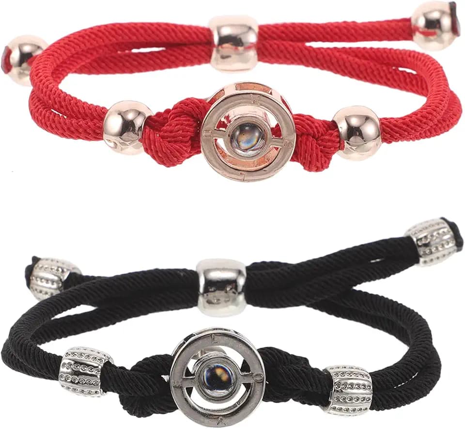 Yardwe 2er-Packung Touch-Armbänder für Fernbeziehungen – Intelligente Partnerarmbänder – Passende Vibrationsarmbänder Romantischer Schmuck für Paare in Fernbeziehungen