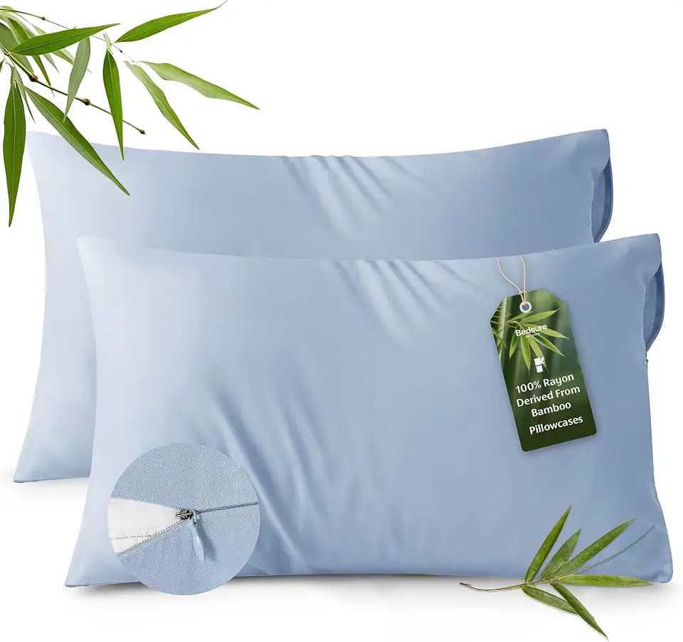 Bedsure Zipper Pillow Cases Queen Size from Rayon Derived from Bamboo