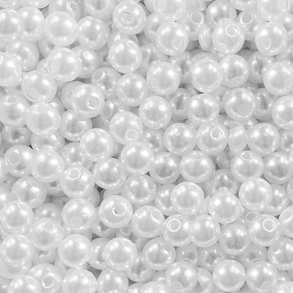 Pearl Beads for Jewelry Making - 1000 PCS 8mm White Pearls for Jewelry Making, Pearls for Crafts, Round Loose Pearls Beads with Hole for Necklaces Bracelets Earrings Choker Making