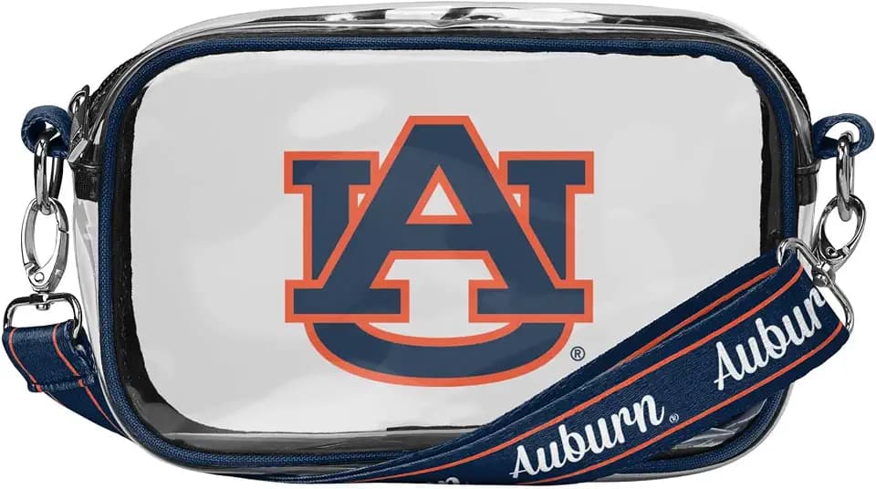 FOCO NCAA College Team Logo Stripe Clear Crossbody Bag