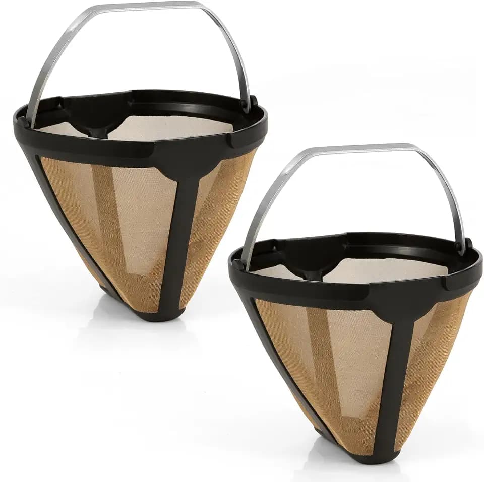 2pcs Replacement for CE250 CE251 Coffee Permanent Gold Tone Filter,Compatible with Ninja 12-Cup Programmable Coffee Brewer
