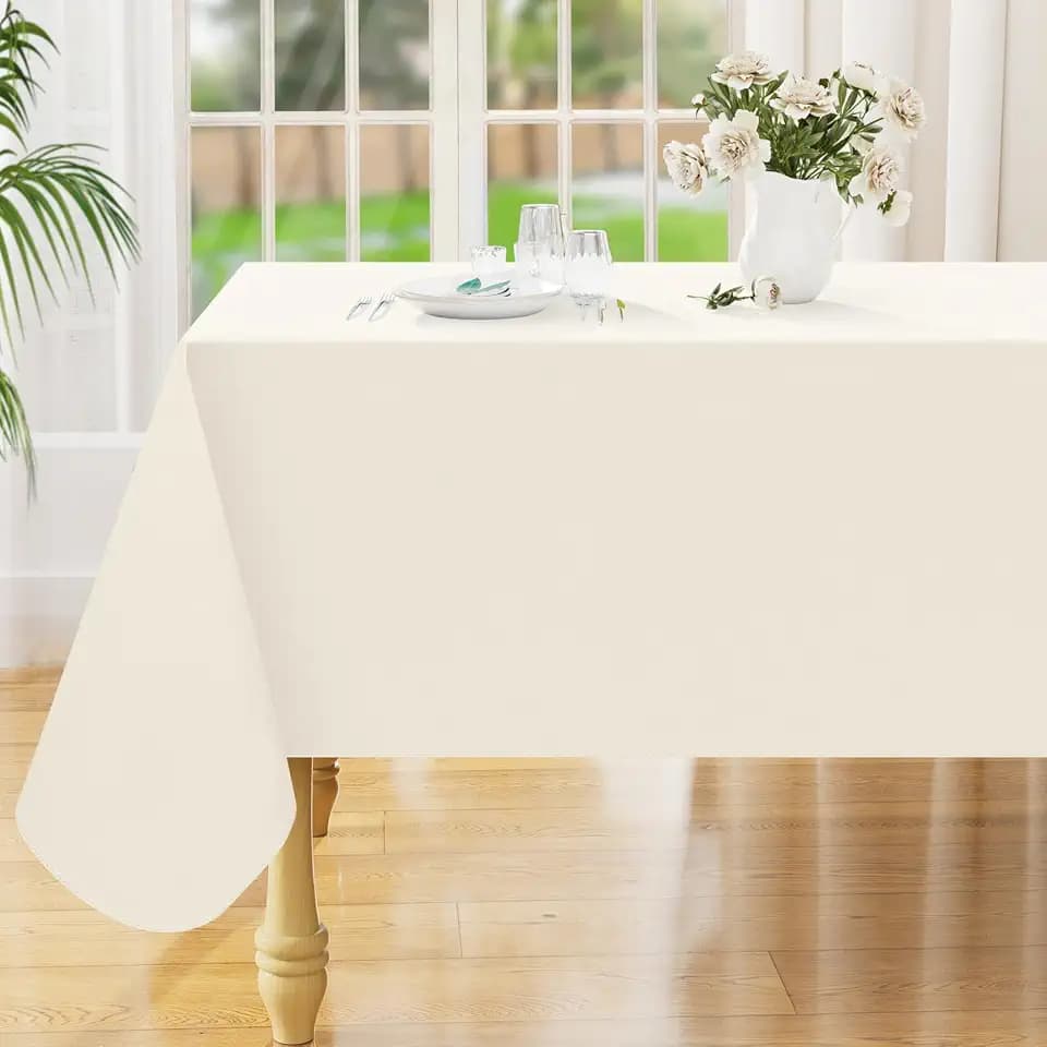 Smiry Rectangle Table Cloth 70"x90", Waterproof Wipeable Vinyl Tablecloth