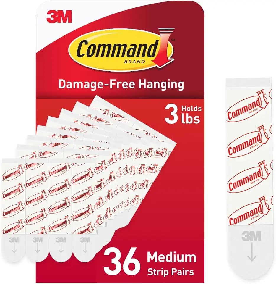 Command Indoor Medium Replacement Strips, 36 Strips