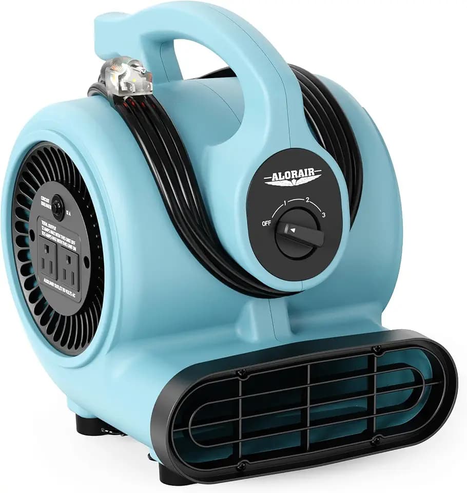 ALORAIR 3 Speed Air Mover Blower Fan 115W 600CFM Utility Floor Fan - Blue