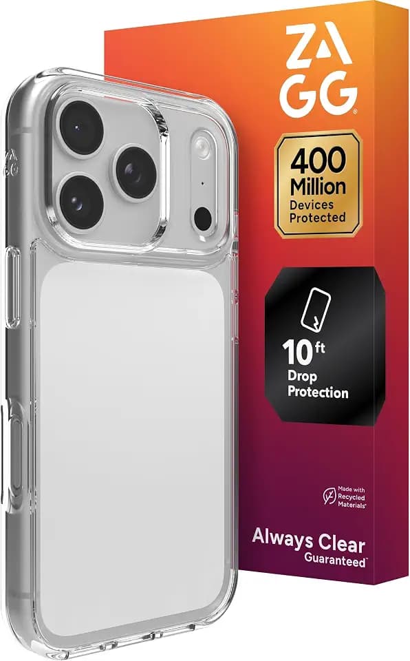 ZAGG Crystal Palace Lite Case for iPhone 17 Pro, Clear, Ultra-Slim